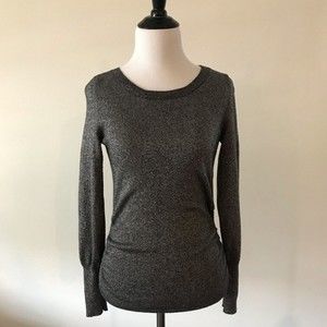 Banana Republic Italian Yarn Wool Cashmere Blend Metallic Ruched Sweater- PSmall